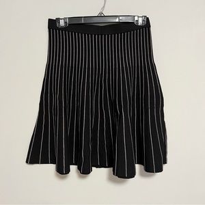Striped black and gray A line skirt